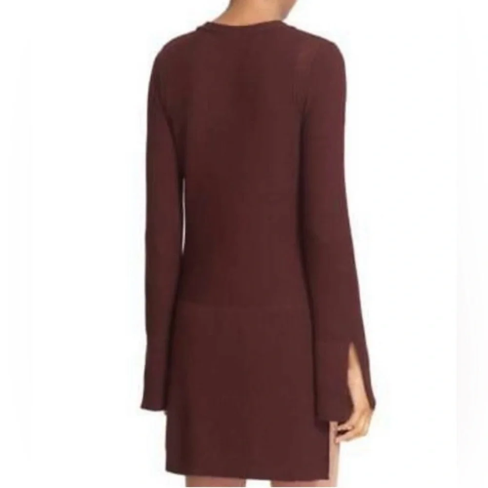 Free People Burgundy Criss‎ Cross Bell Sleeve Tunic Sweater